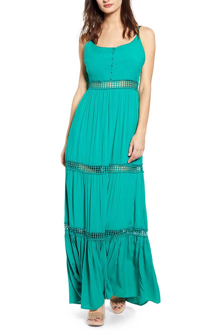 JACK By BB Dakota Sleeveless Eyelet Maxi Dress Pepper Green maxi dresses summer 2019