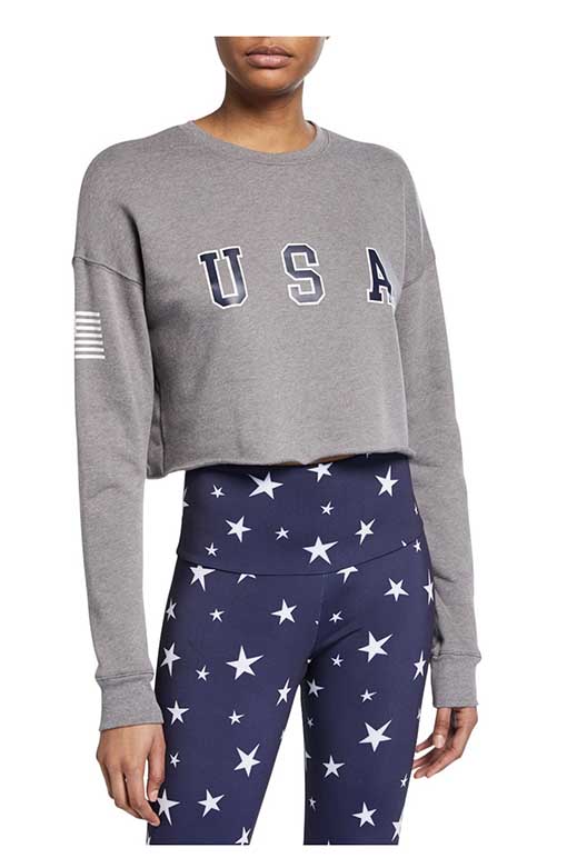 Onzie 4TH Of July Cropped Long-Sleeve Top 4th of july sweatshirts women