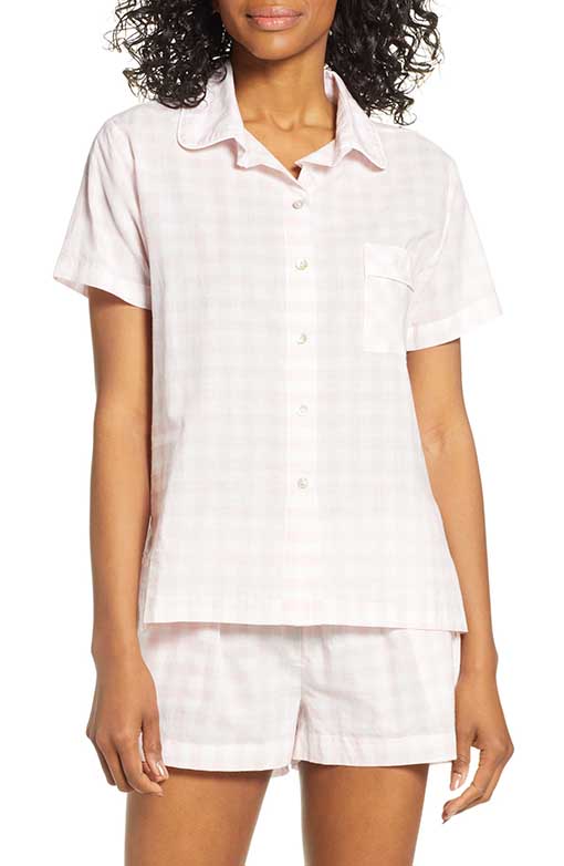 PAPINELLE Gingham Short Pajamas Blush Pink pajama sets summer 2019
