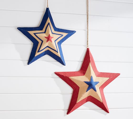 Pottery Barn LIBERTY BURLAP STARS pottery barn 4th of july sale