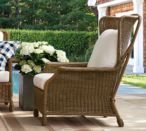 Pottery Barn SAYBROOK ALL-WEATHER WICKER WINGBACK ARMCHAIR pottery barn 4th of july mega sale