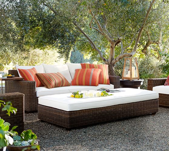 Pottery Barn TORREY ALL-WEATHER WICKER SQUARE ARM SOFA, ESPRESSO pottery barn 4th of july mega sale