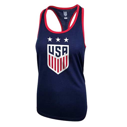 U.S. Women's Soccer 2019 World Cup Women's Racerback Tank Top Navy Icon Sports fourth of july shirts women