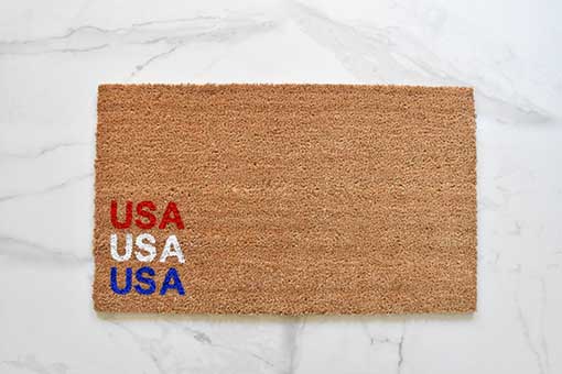 USA Doormat by black and wheat co 4th of july doormats independence day world cup red white blue