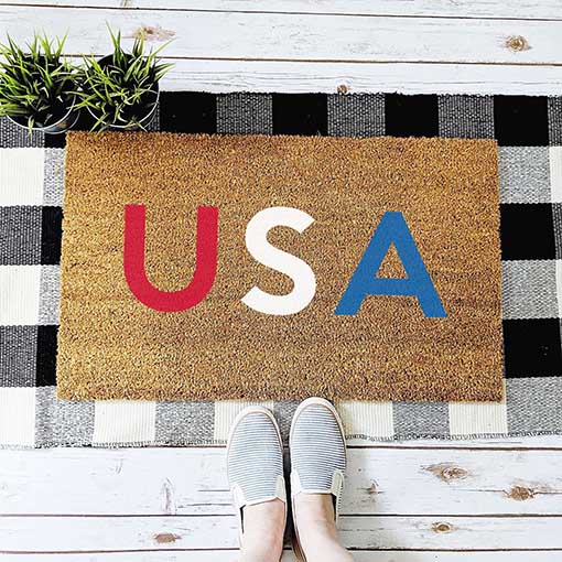 custom doormat usa Urban Owl Home 4th of july doormats