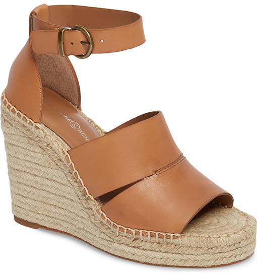treasure & bond sannibel platform wedge sandal (women) Tan Leather wedge sandals summer 2019