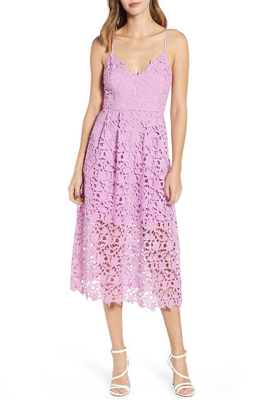 ASTR THE LABEL Lace Midi Dress Light Orchid lace dresses summer 2019