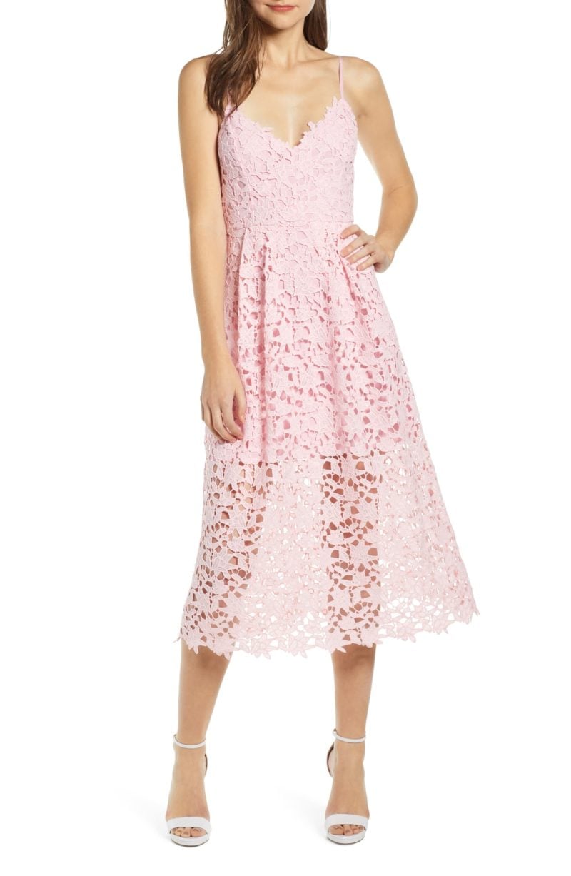 ASTR THE LABEL Lace Midi Dress Rose Pink 2019 nordstrom anniversary sale