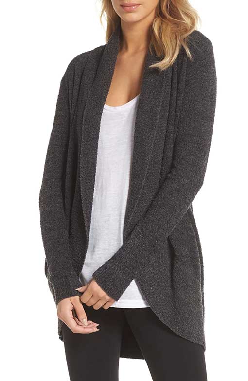 BAREFOOT DREAMS® CozyChic Lite® Circle Cardigan Carbon Black Heather 2019 nordstrom anniversary sale