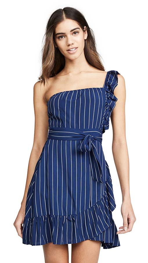 BB Dakota So One Sided Dress Vintage Blue one shoulder dresses summer 2019