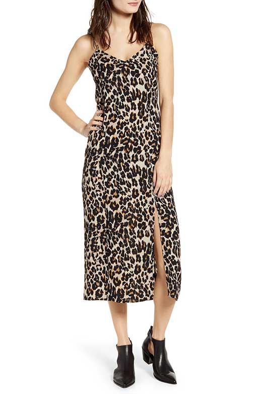 BP. Midi Slipdress Beige Birch Leopard Dash Print 2019 nordstrom anniversary sale