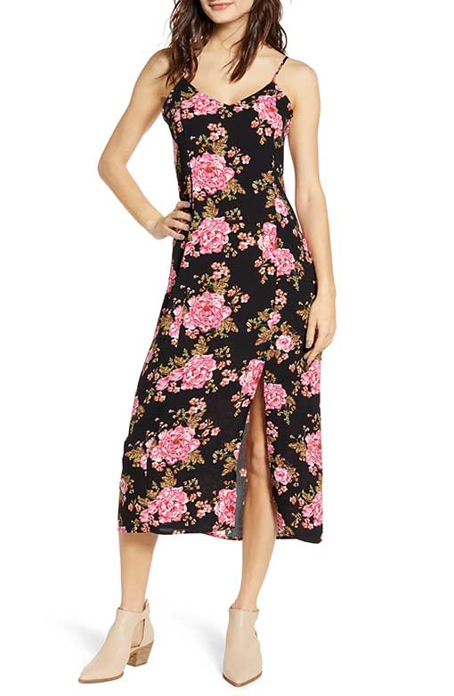 BP. Midi Slipdress Pink Shock Spaced Tea Rose 2019 nordstrom anniversary sale