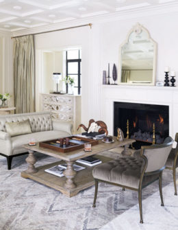 Bernhardt Campania Weathered-Finish Coffee Table Weathered Sand rustic coffee tables