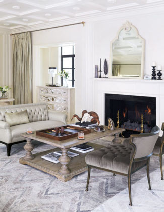 Bernhardt Campania Weathered-Finish Coffee Table Weathered Sand rustic coffee tables