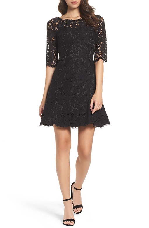 ELIZA J Lace Fit & Flare Cocktail Dress Black lace dresses summer 2019