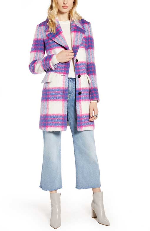 Halogen Bold Plaid Coat Pink White Blue 2019 nordstrom anniversary sale