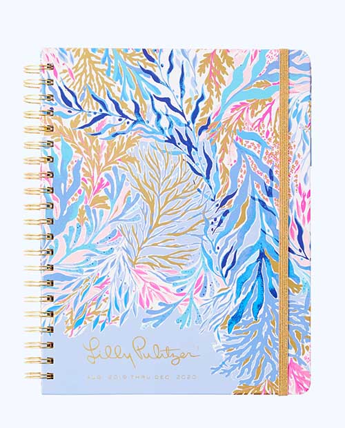 Lilly Pulitzer 2019-2020 JUMBO AGENDA - 17 MONTH Crew Blue Tint Kaleidoscope Coral planners agendas