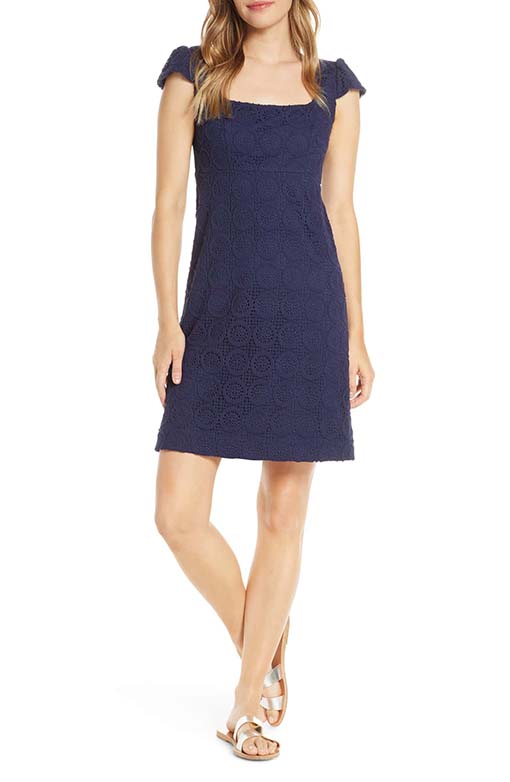 Lilly Pulitzer Laurent Lace A-Line Dress True Navy Zanzibar Lace dresses summer 2019 blue