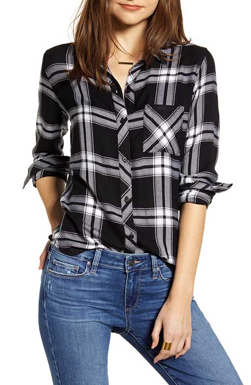RAILS Hunter Plaid Shirt Onyx White 2019 nordstrom anniversary sale