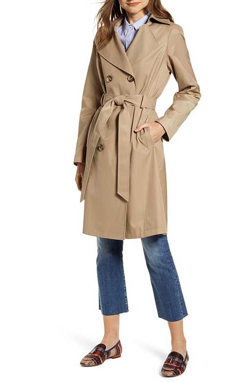 SAM EDELMAN Double Breasted Trench Coat with Removable Hood Beige 2019 nordstrom anniversary sale