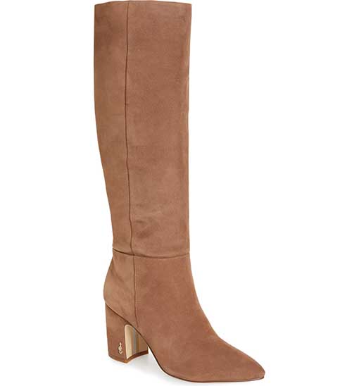 SAM EDELMAN Hiltin Knee High Boot Praline Suede 2019 nordstrom anniversary sale