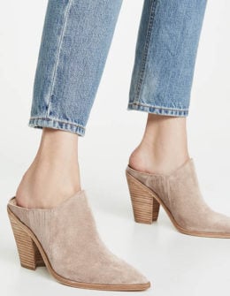 Sigerson Morrison Kaden Block Heel Mules Crepe western mules fall 2019