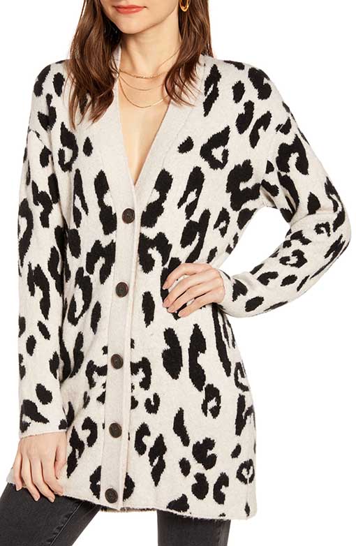 Something Navy Leopard V-Neck Cardigan Beige Oatmeal Leopard Print 2019 nordstrom anniversary sale