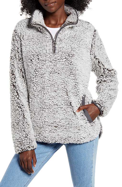 THREAD & SUPPLY Wubby Fleece Pullover Charcoal 2019 nordstrom anniversary sale