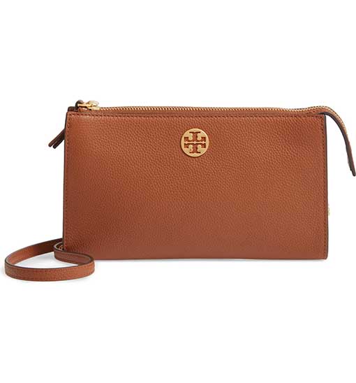 TORY BURCH Mini Everly Leather Crossbody Bag Light Umber nordstrom anniversary sale