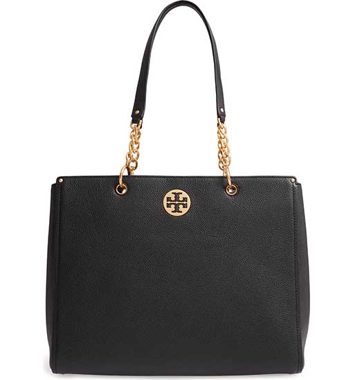 Tory Burch Everly Leather Tote Black nordstrom anniversary sale 2019