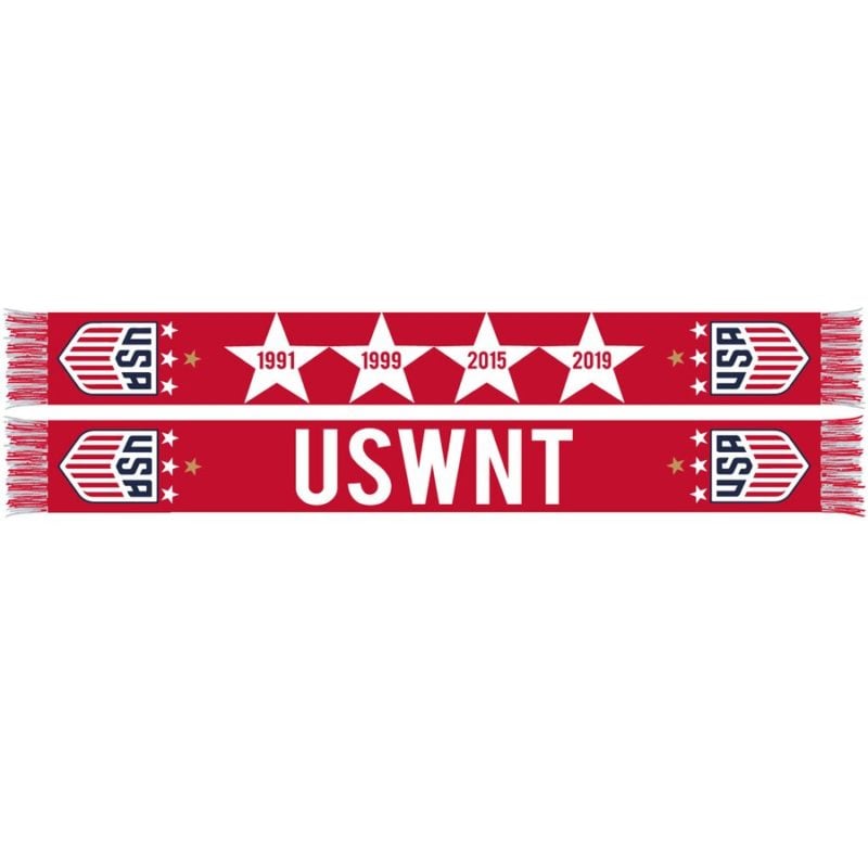 USWNT 2019 FIFA Women's World Cup Champions 4-Star Scarf Red White USA fifa world cup soccer