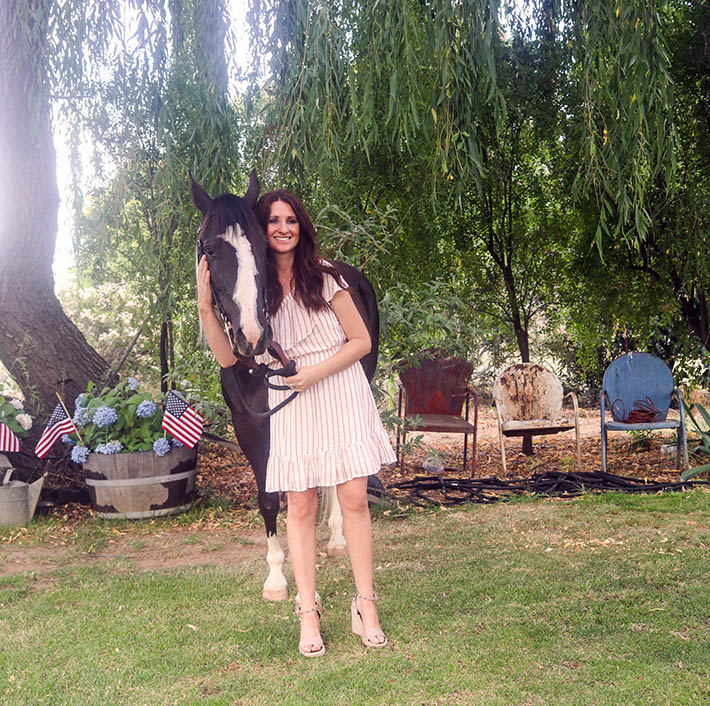 bb dakota sweet tart dress white pink red stripes dillon horse candie anderson candieanderson one shoulder dresses