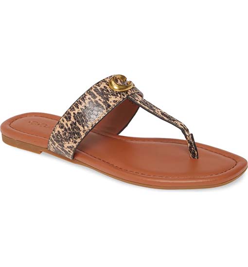 COACH Jessie Flip Flop Beechwood Snake Print sandals