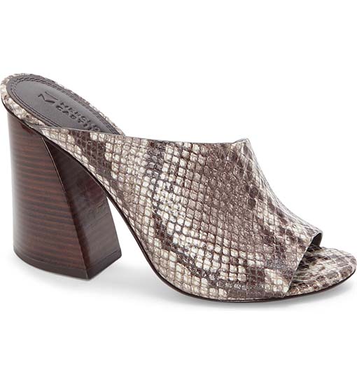 Mercedes Castillo Izar Mule Teak Printed Snake Print sandals