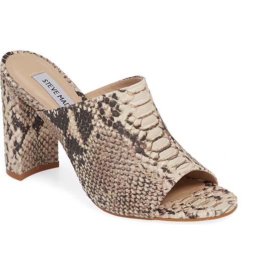 Steve Madden Esmeralda Slide Sandal Snake Print Leather sandals