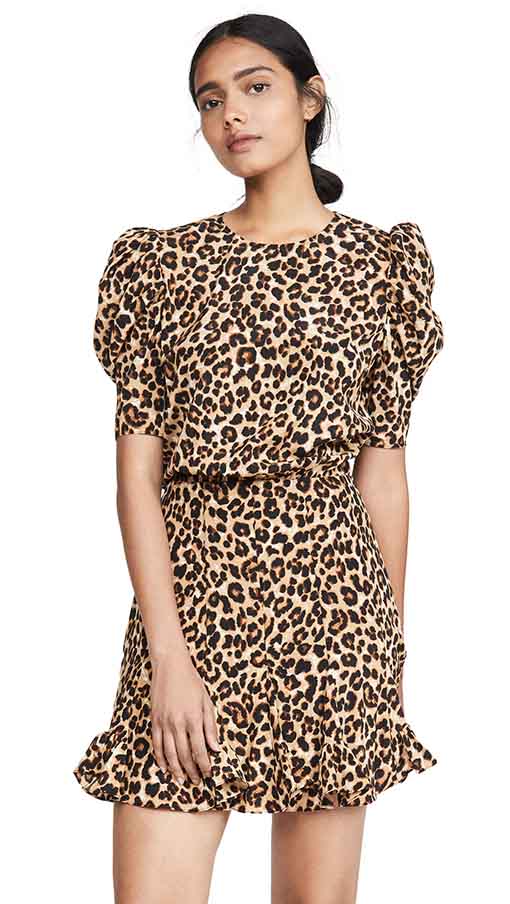 Veronica Beard Lila Dress Leopard Print puff sleeve dresses summer winter