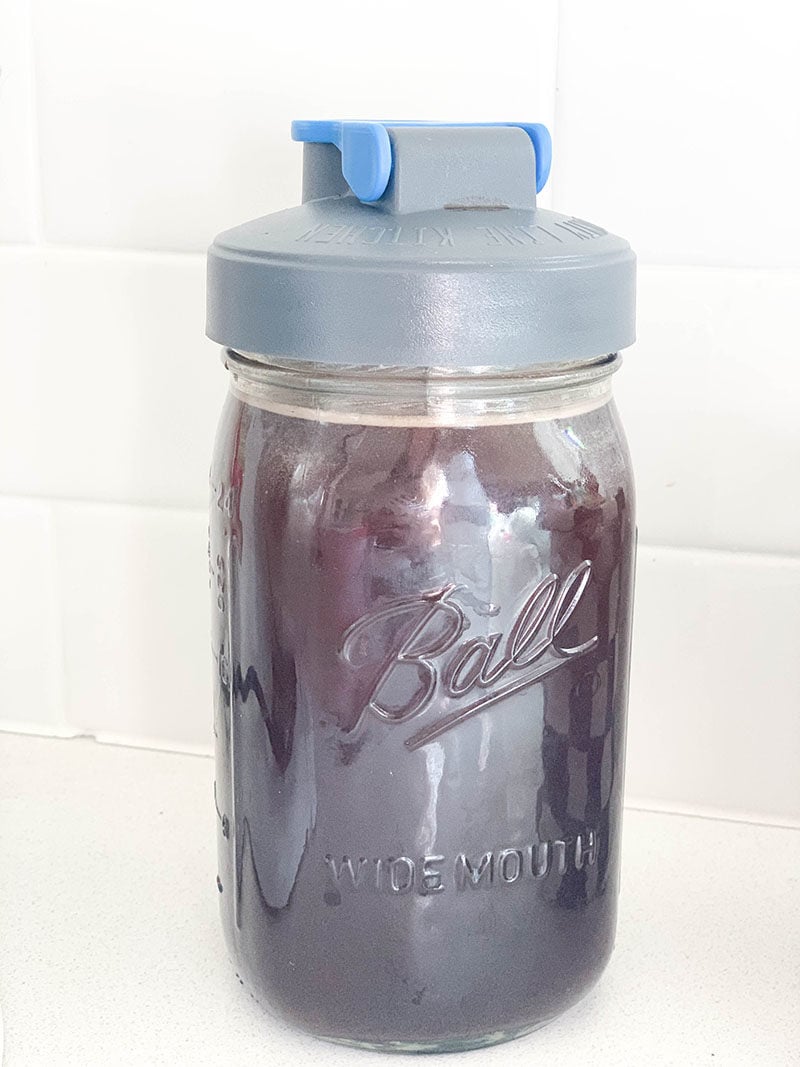 12 hours later, here is my delicious cold brew coffee concentrate. It is very easy to make and absolutely delicious!