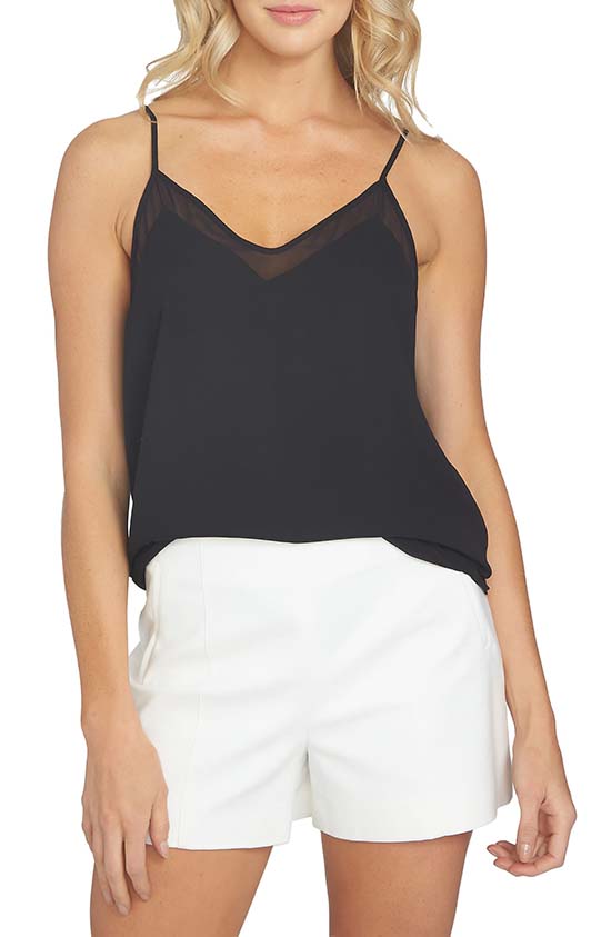 1.State Chiffon Inset Camisole Rich Black fall camisoles