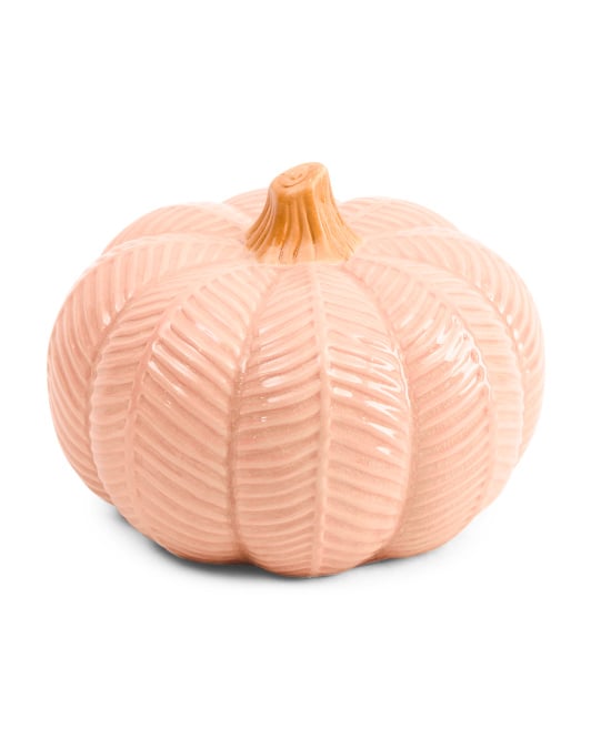 BAYBERRY ORDCHARD 8.5in Ceramic Pumpkin blush pink fall pumpkins decor halloween thanksgiving