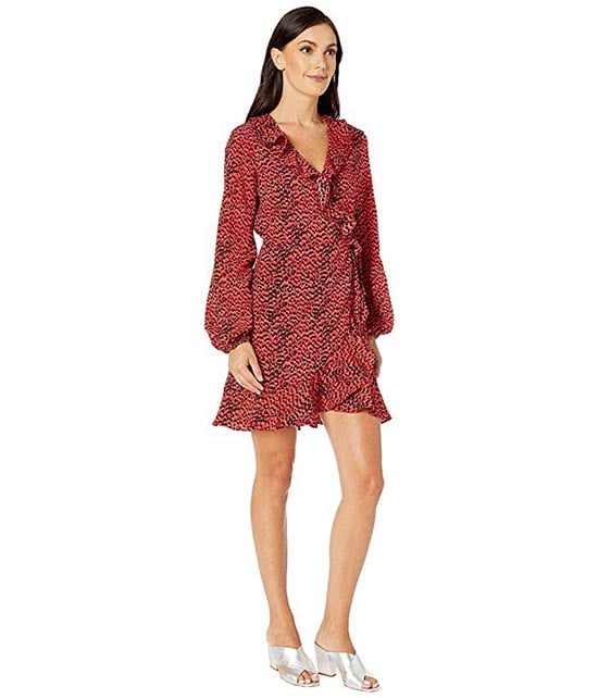 Bardot Nora Wrap Dress Red Leopard print dresses 