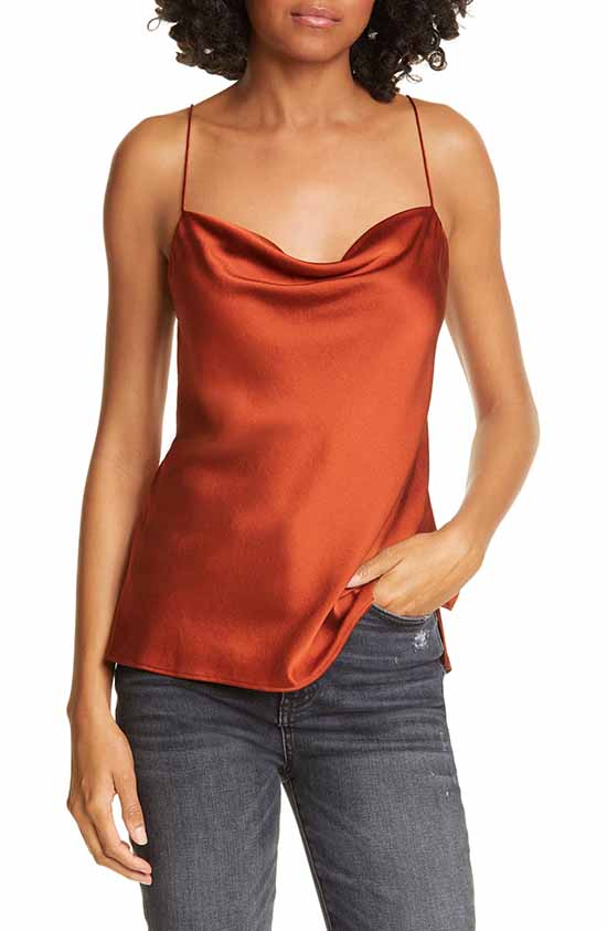 CAMI NYC The Axel Stretch Silk Camisole Cinnamon fall camisoles