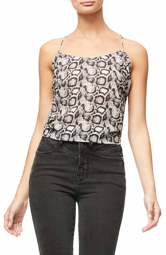 GOOD AMERICAN The Ruched Snake Print Cami Snake 001 fall camisoles