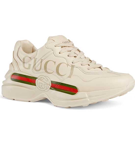 GUCCI Rhyton Logo Sneaker Ivory retro sneakers women 