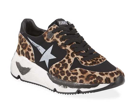 Golden Goose Leopard-Print Running Sneakers Retro sneakers women