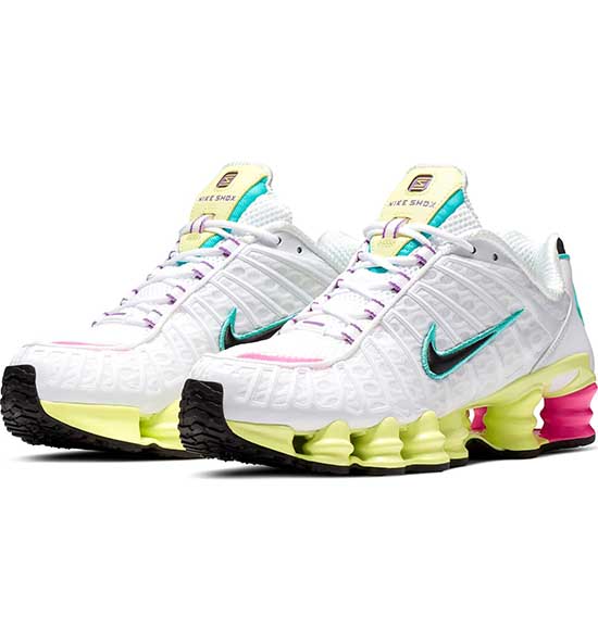 Nike Shox TL Running Shoe White Black Green Violet retro sneakers women