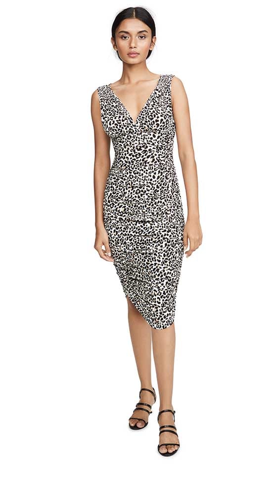 Norma Kamali Tara Dress Baby Leopard Print dresses fall 2019