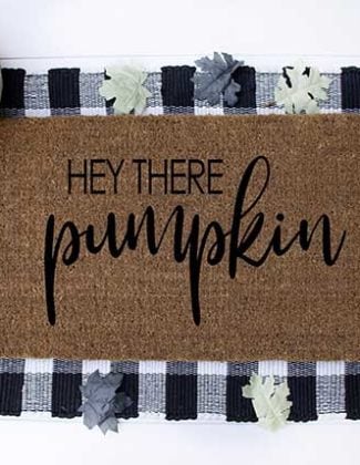 Olive Bridge Co Hey There Pumpkin Doormat fall farmhouse inspired doormats