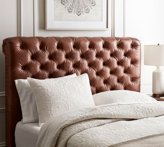 Pottery Barn CHESTERFIELD LEATHER HEADBOARD pottery barn fall sale