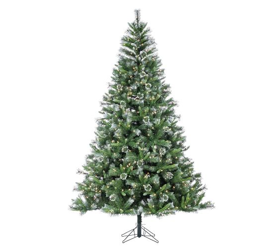 Pottery Barn PRE-LIT FAUX WHITE TIPPED BELMONT FIR TREE pottery barn fall sale