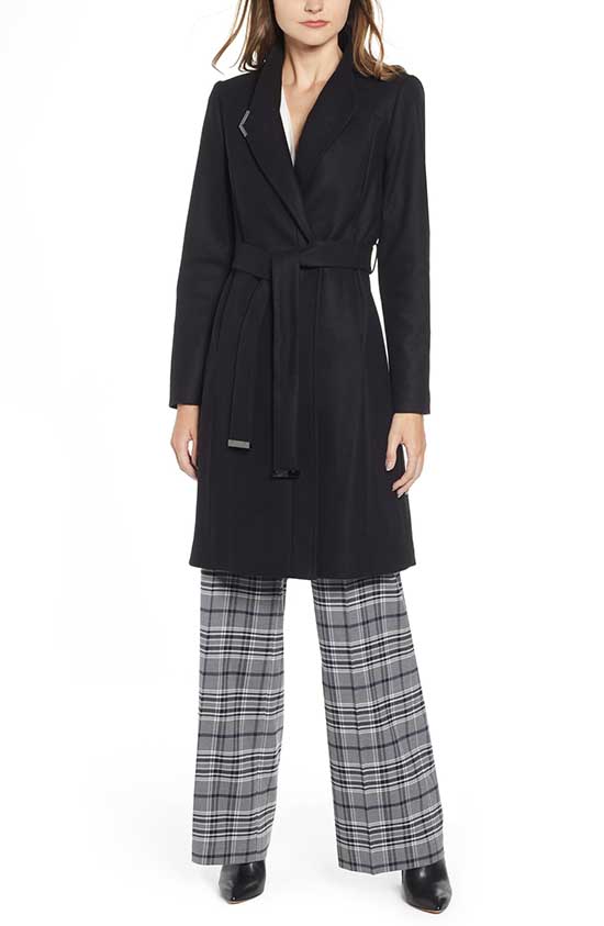 TED BAKER LONDON Belted Wrap Coat Black coats fall winter 